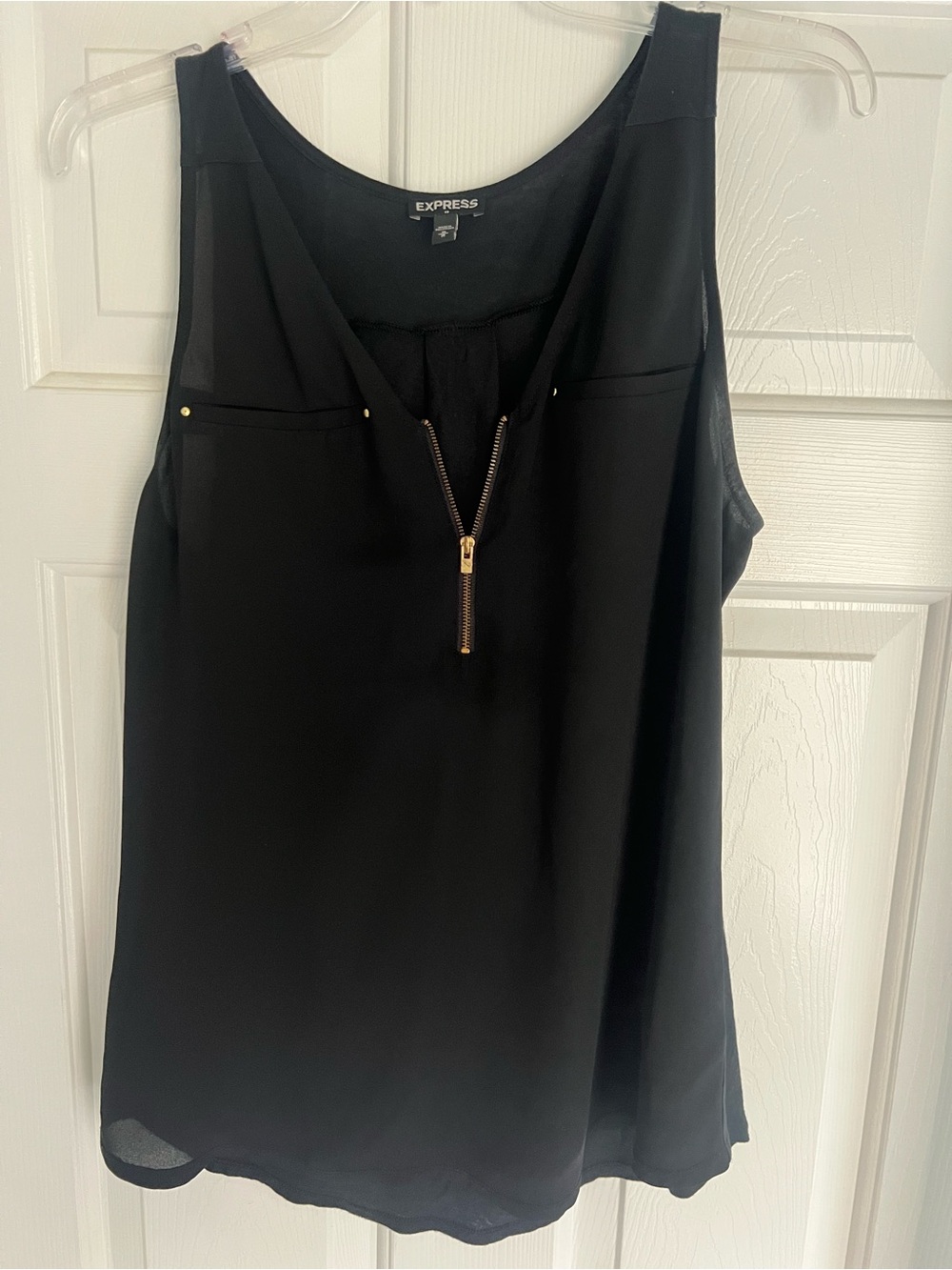 Express Black Sleeveless Zip-Front Camisole